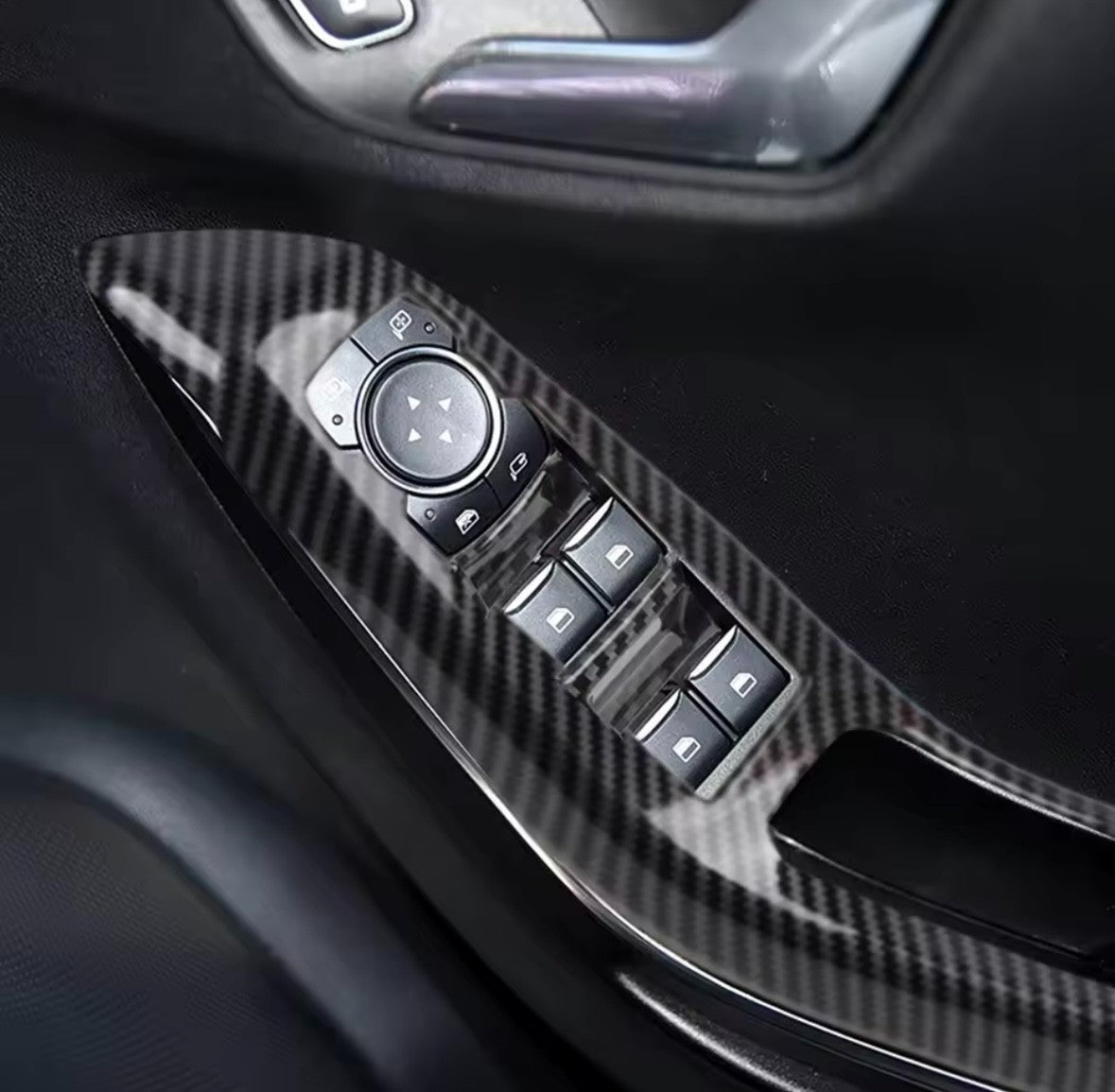 Ford Puma 2019-2023 Carbon Fibre Door Handle Window Switch Trim Covers RHD