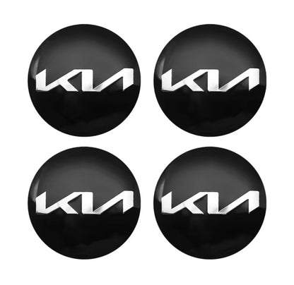 Kia 56mm Wheel Centre Cap Overlays Black Silver For Kia Rio Sportage Ceed Soul