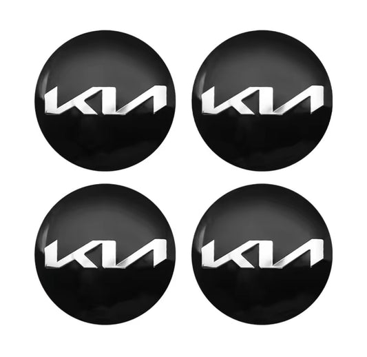 Kia 56mm Wheel Centre Cap Overlays Black Silver For Kia Rio Sportage Ceed Soul