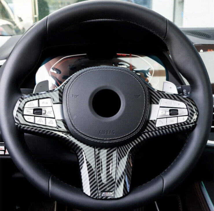 BMW 3 4 5 6 Series M Sport Carbon Fibre Effect Steering Wheel Trim Cover 4pcs