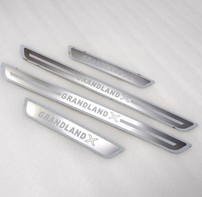 Vauxhall Grandland X Stainless Steel Door Sill Protector Strips Scuff Plates 4pc