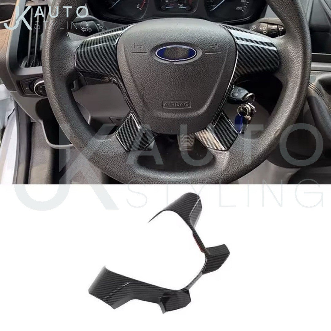 Ford Transit 2017 Tourneo 2016 Carbon Fibre Style Steering Wheel Trim Cover