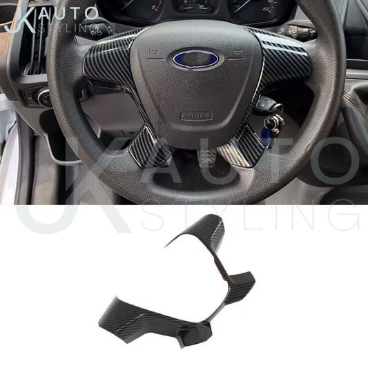 Ford Transit 2017 Tourneo 2016 Carbon Fibre Style Steering Wheel Trim Cover