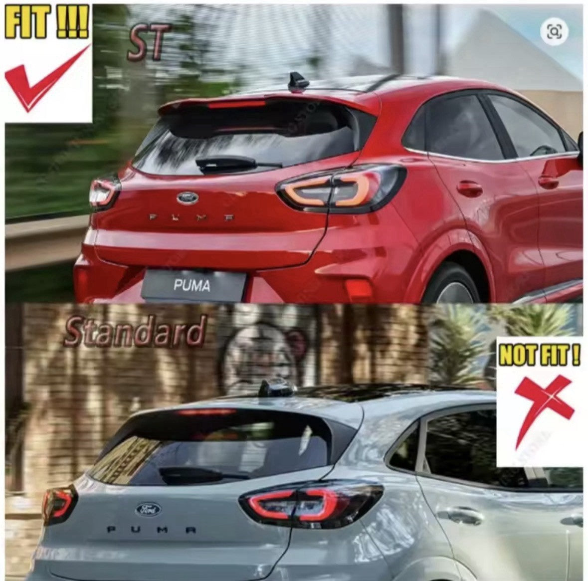 Gloss Black Spoiler Extension Rear Lip For Ford Puma ST ST Line 2020-2024