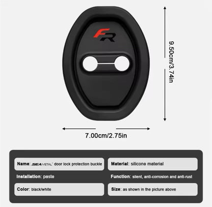 Seat FR Black Silicone Door Lock Protector Covers Leon Ibiza Altea FR 4pcs