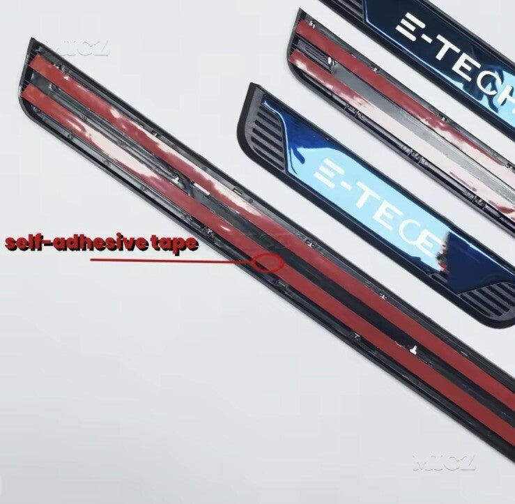 Renault E-Tech 2019-2024 ABS + Blue Stainless Steel Door Sill Protectors 4pcs