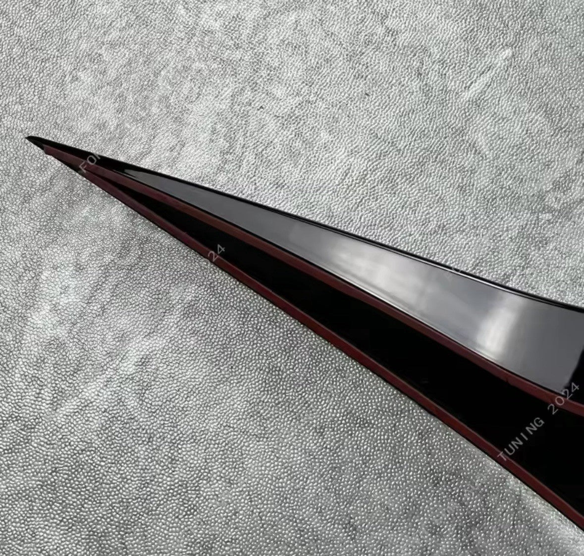 Rear Window Side Canard Spoiler Strips Gloss Black For Ford Focus MK3.5 2015-2018