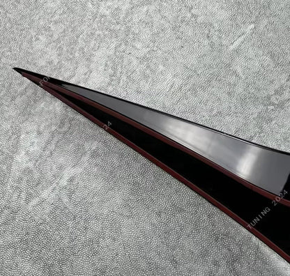 Rear Window Side Canard Spoiler Strips Gloss Black For Ford Focus MK3.5 2015-2018