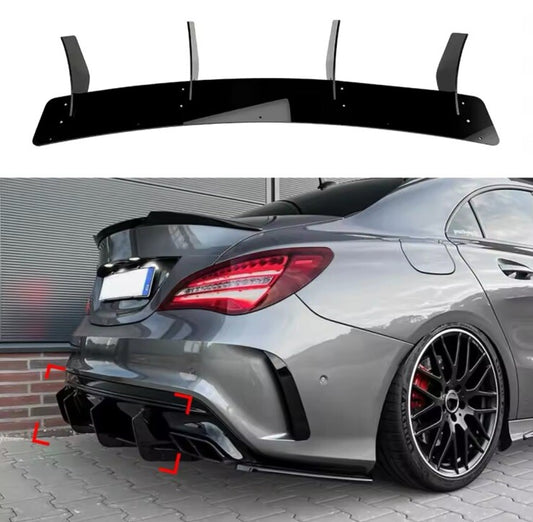 Mercedes CLA45 AMG C117 2016-2019 Rear Bumper Diffuser Blade Style Gloss Black