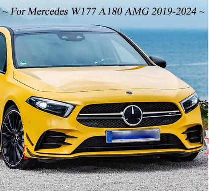 Mercedes A Class W177 V177 2019-2022 A35 AMG Gloss Black Front Splitter Aero Lip