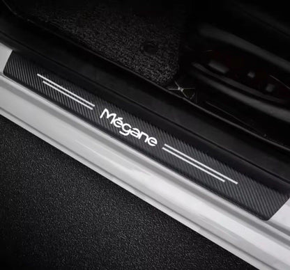 Renault Megane Carbon Fibre Effect Car Door Sill Protector Strips Vinyl 4pcs