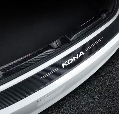 Hyundai KONA Carbon Fibre Effect Vinyl Adhesive Boot Sill Overlay Strip
