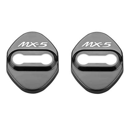 Mazda MX-5 Black Stainless Steel Door Lock Protector Covers Accessories 2pcs