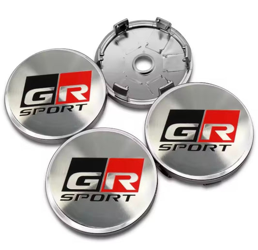 Toyota GR Sport 60mm Wheel Centre Caps 4pcs Hub Caps Silver Black Red