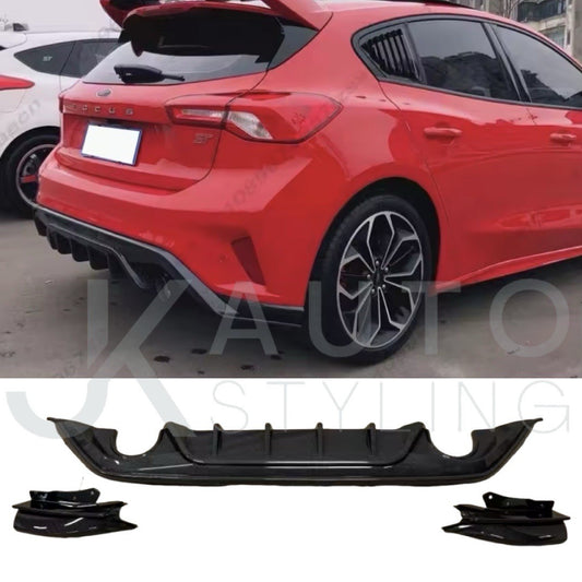 Ford Focus ST MK4 2018-2022 Carbon Fibre Full Rear Bumper Diffuser Body Kit