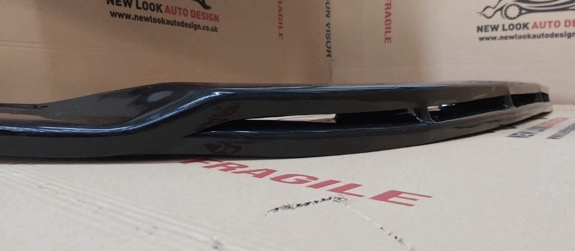 GLOSS BLACK FRONT SPLITTER LIP FOR FORD TRANSIT CUSTOM 2018+ FRONT BUMPER LIP