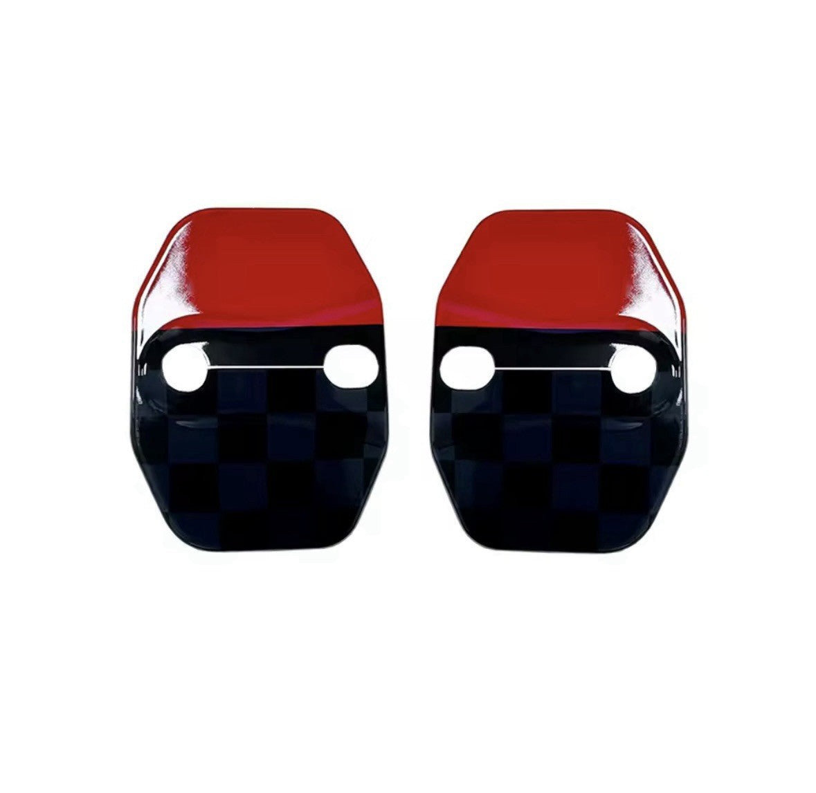 Black & Red JCW Door Lock Covers For Mini F54 F55 F56 F57 F60 F65 F66 F67 2pcs