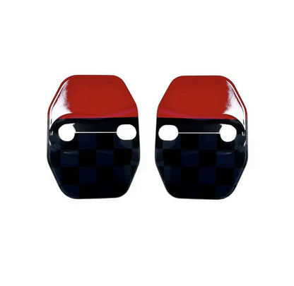 Black & Red JCW Door Lock Covers For Mini F54 F55 F56 F57 F60 F65 F66 F67 2pcs