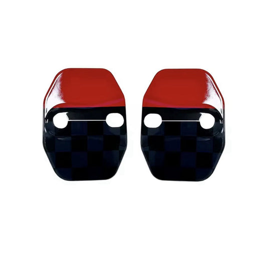 Black & Red JCW Door Lock Covers For Mini F54 F55 F56 F57 F60 F65 F66 F67 2pcs