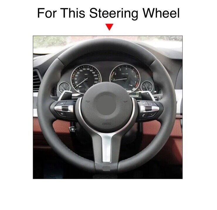 BMW 123456X Series M Sport Leather Steering Wheel Cover Self Stitch Light Blue