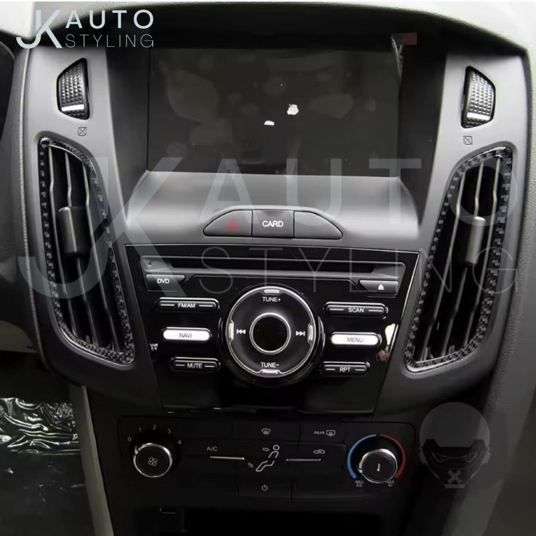 Carbon Fibre Central Air Con Outlet Vent Surrounds For Ford Focus MK3.5 2015-2018