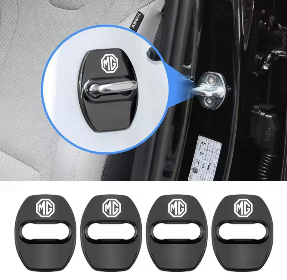 MG Black Stainless Steel Door Lock Protector Covers For MG 7 6 5 ZS MG4 MG3 HS