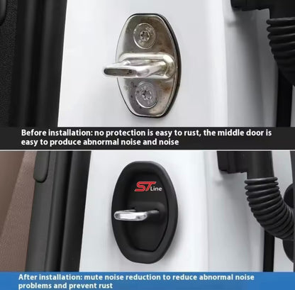 Ford ST Line Black Silicone Door Lock Protector Covers For Ford Fiesta Focus 4pc