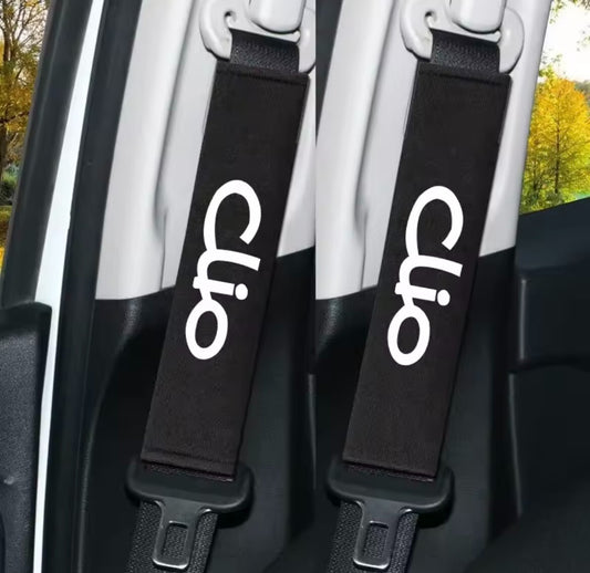 2pcs Clio Seatbelt Cover Shoulder Pads Black White For Renault Clio
