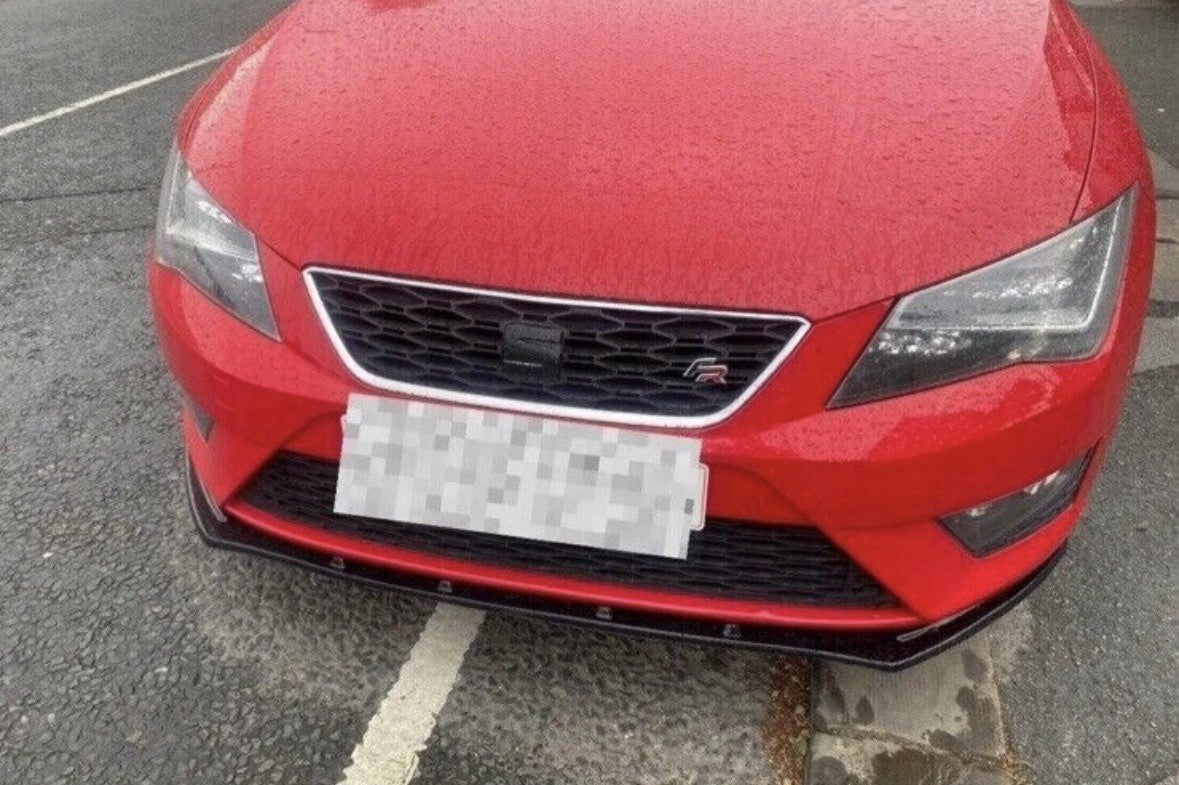GLOSS BLACK FRONT SPLITTER LIP FOR SEAT LEON 2013-2021 FRONT BUMPER ADD ON KIT