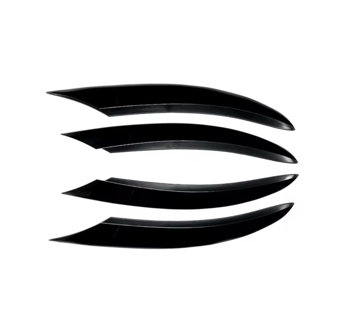 Mercedes Benz C Class W205 C205 Gloss Black Front Bumper Side Vent Trims 4pcs