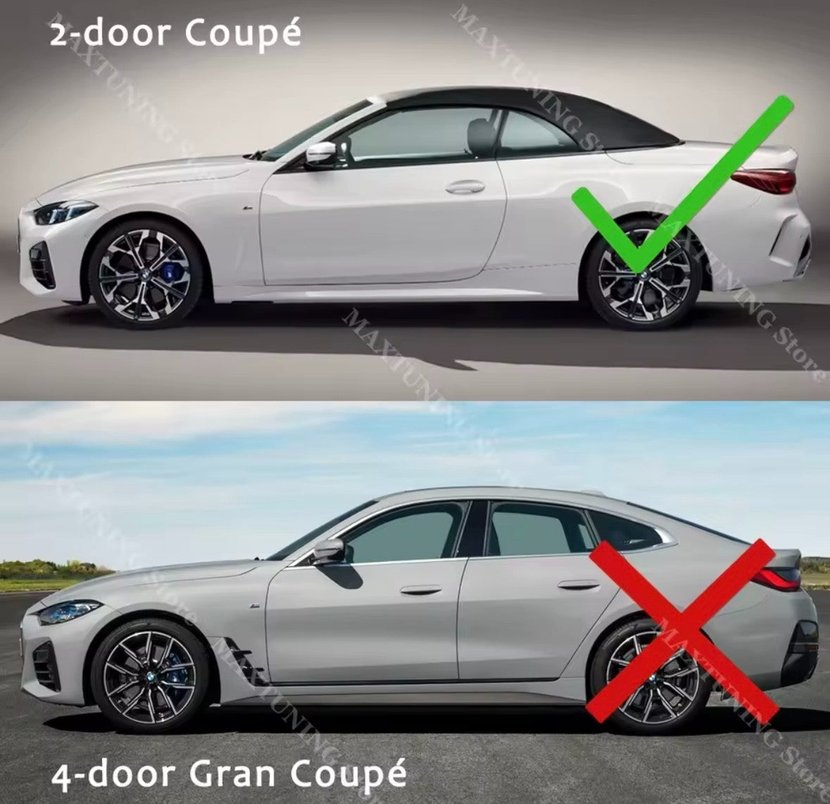 BMW 4 Series 2 Door G22 G23 2020-2025 Gloss Black Side Fender Vent Canards 2pcs