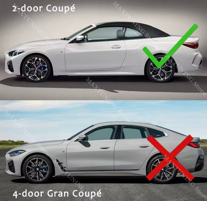 BMW 4 Series 2 Door G22 G23 2020-2025 Gloss Black Side Fender Vent Canards 2pcs