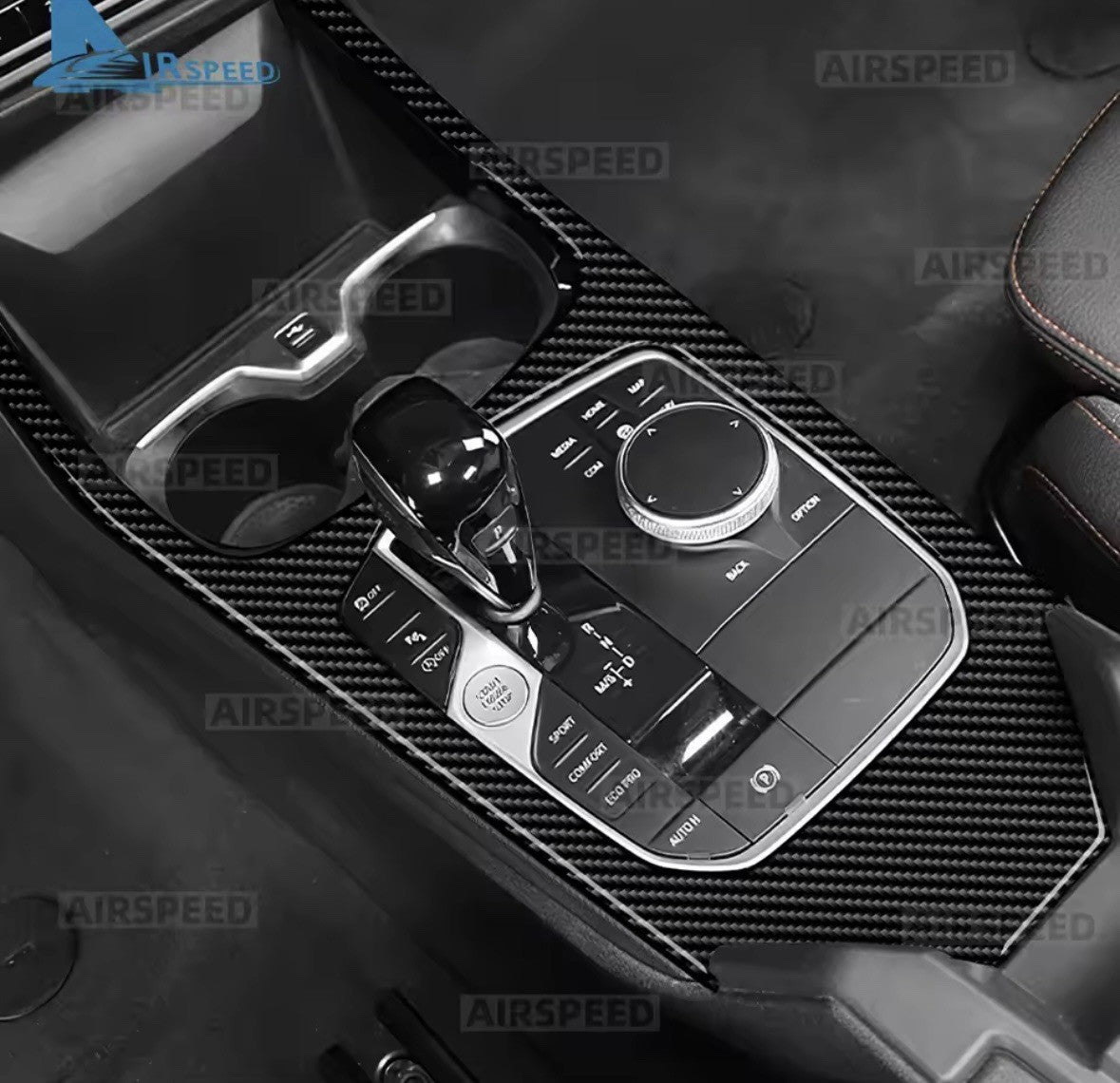 Carbon Fibre Centre Console Gear Panel Trim For BMW 1 2 Series F40 F44 RHD