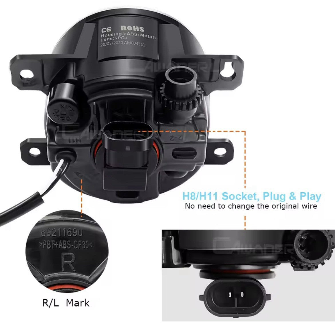 Vuaxhall Astra VXR 1998-2011 Daytime Running Halo Lights Front Fog DRL Angel H11