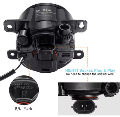 Vuaxhall Astra VXR 1998-2011 Daytime Running Halo Lights Front Fog DRL Angel H11