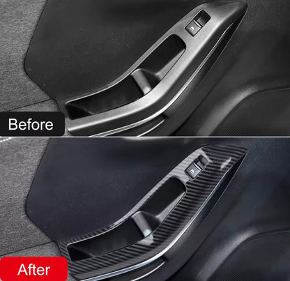 Ford Puma 2019-2023 Carbon Fibre Door Handle Window Switch Trim Covers RHD
