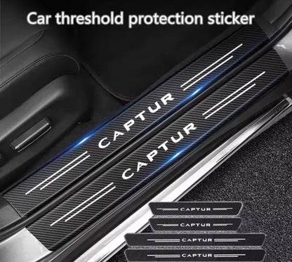Renault Captur Car Door Sill Protective Strips Overlays Vinyl Carbon Effect 4pcs