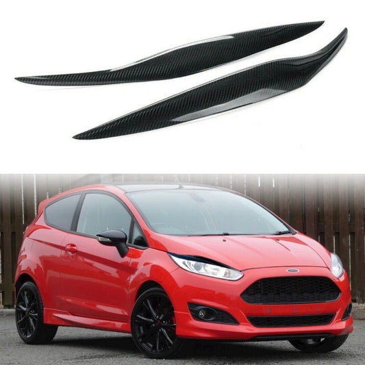 Carbon Fibre Headlight Eyelid Eyebrows For Ford Fiesta MK7.5 2013-2017 Facelift