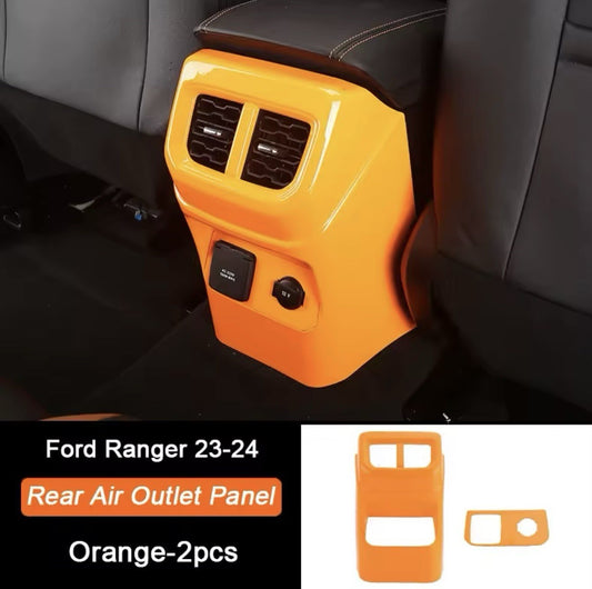 Orange Rear Air Con Outlet Panel Trim For Ford Ranger Raptor Wildtrak T9 2023-2024