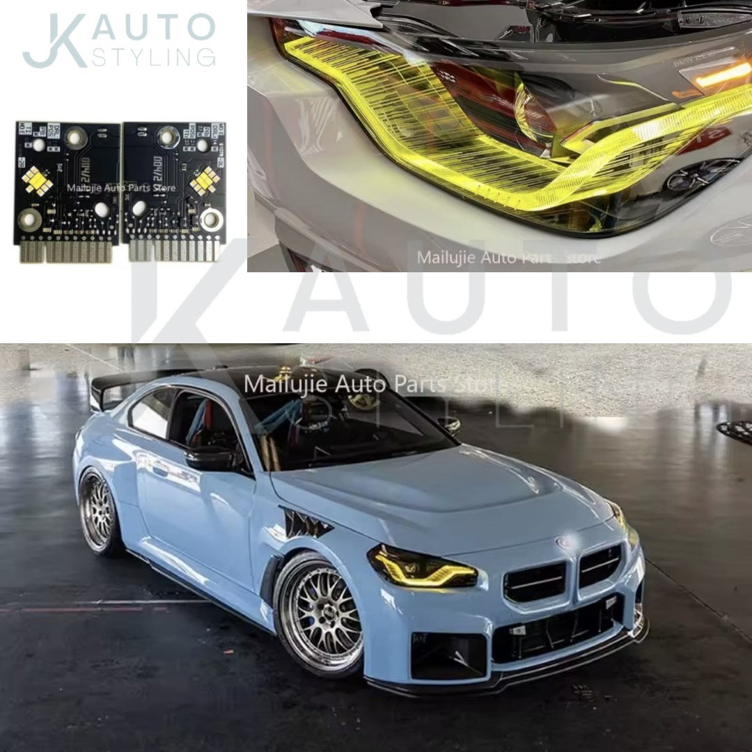 BMW 2 Series G42 M240i M2 G87 Yellow DRL LED Boards Front Headlights 2pcs