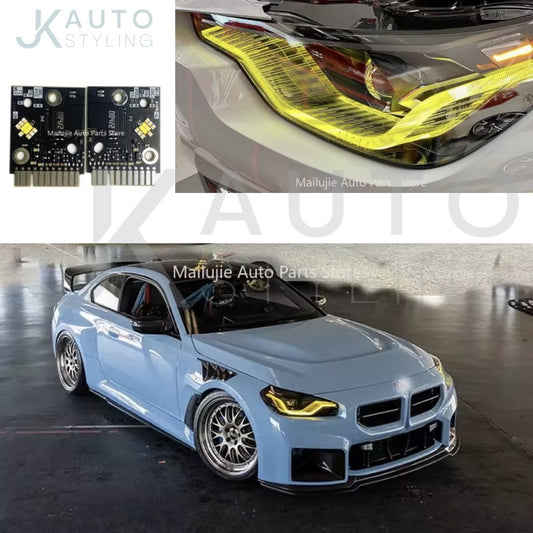BMW 2 Series G42 M240i M2 G87 Yellow DRL LED Boards Front Headlights 2pcs