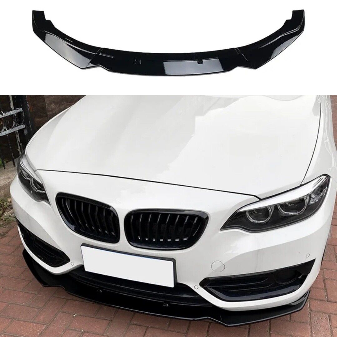 Gloss Black Front Splitter Bumper Lip For BMW 1 2 Series F20 F21 F22 F23 2014-2019