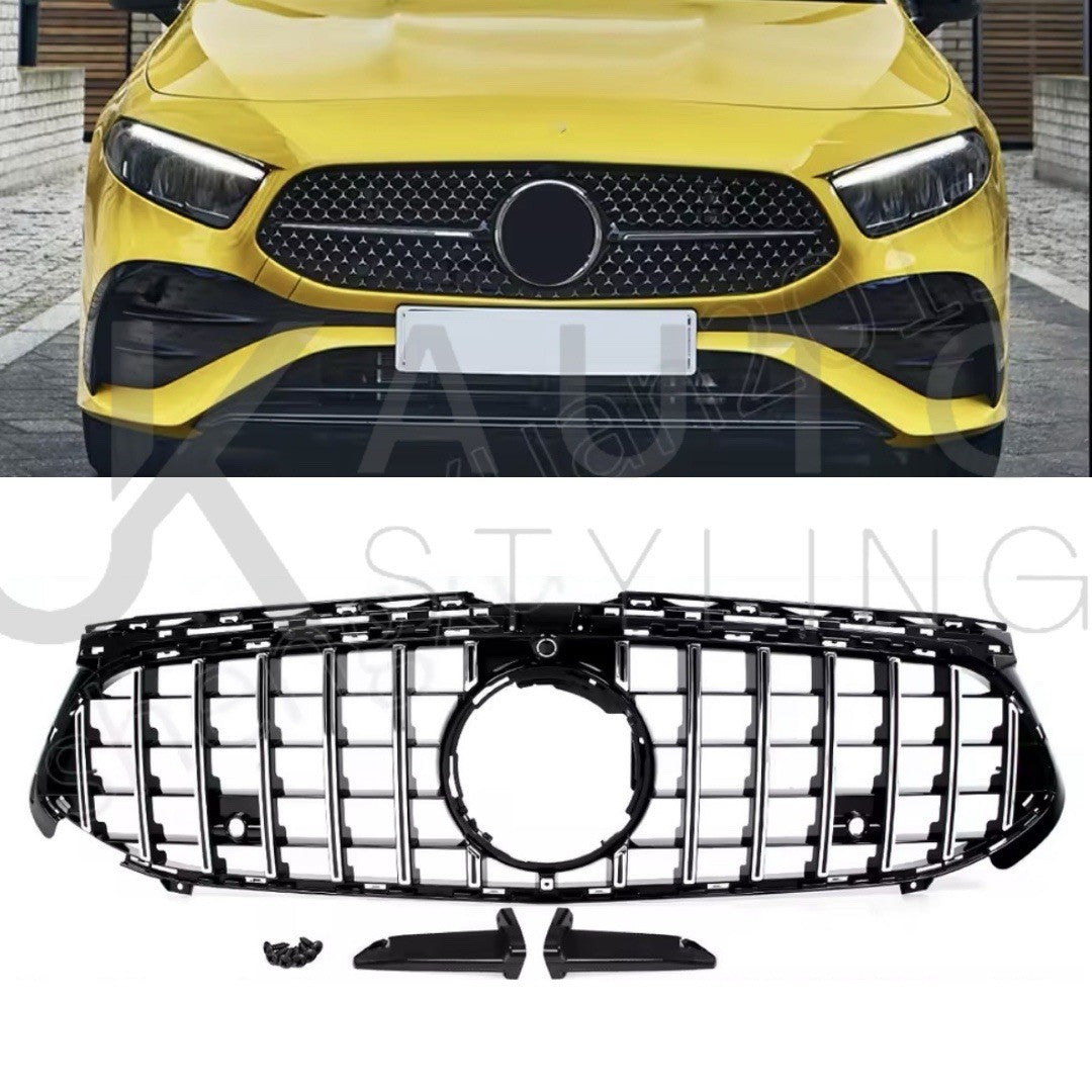 Mercedes A Class W177 A35 2023-2024 Panamericana GT Front Grille Chrome + Black
