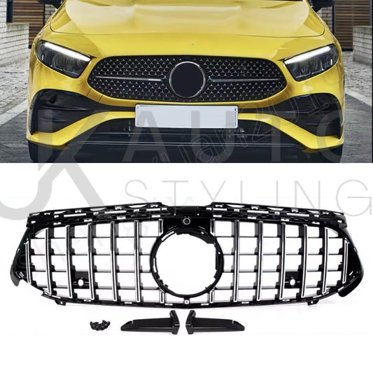 Mercedes A Class W177 A35 2023-2024 Panamericana GT Front Grille Chrome + Black