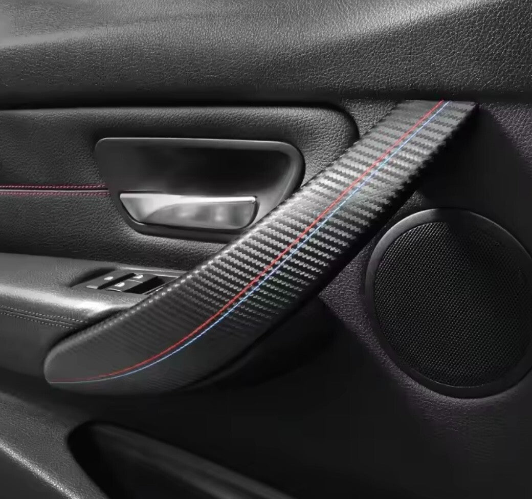 BMW 3 Series F30 F32 F34 2013-2019 Carbon Fibre Interior Grab Handle Trim 2pcs