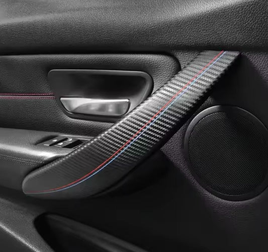 BMW 3 Series F30 F32 F34 2013-2019 Carbon Fibre Interior Grab Handle Trim 2pcs