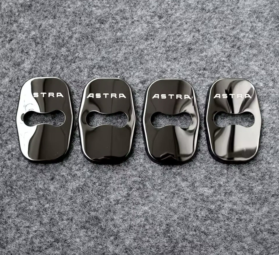 Vauxhall Astra L 2022-2024 Black Stainless Door Lock Catch Protector Covers 4pcs
