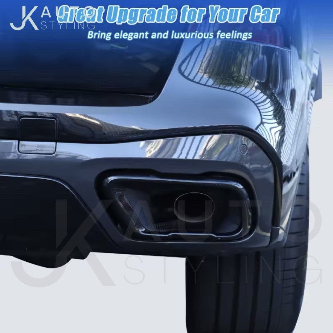 Gloss Black Stainless Exhaust Tip Covers For BMW X5 G05 X6 G06 X7 G07 2019-2025