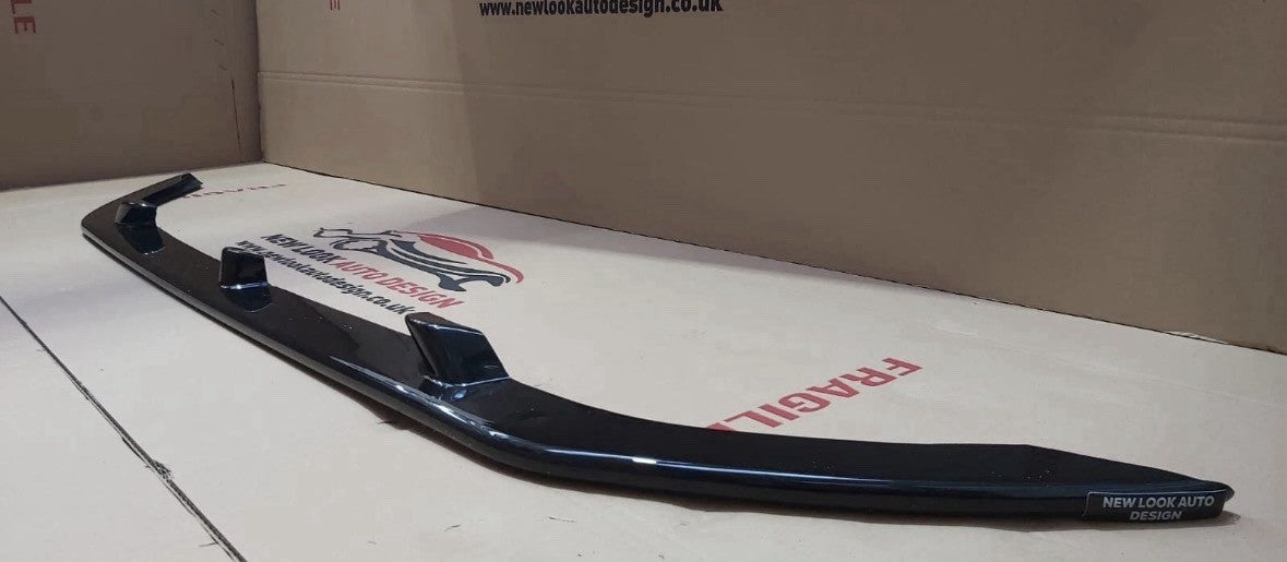 GLOSS BLACK FRONT SPLITTER LIP FOR FORD TRANSIT CUSTOM 2012-2018 BUMPER LIP