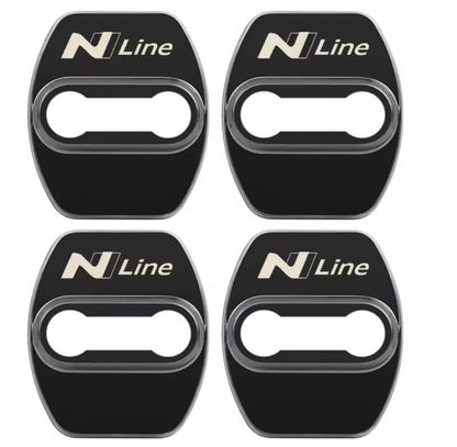 Black Stainless Door Lock Covers For Hyundai i20 i30 Kona Tucson N Line 4pcs